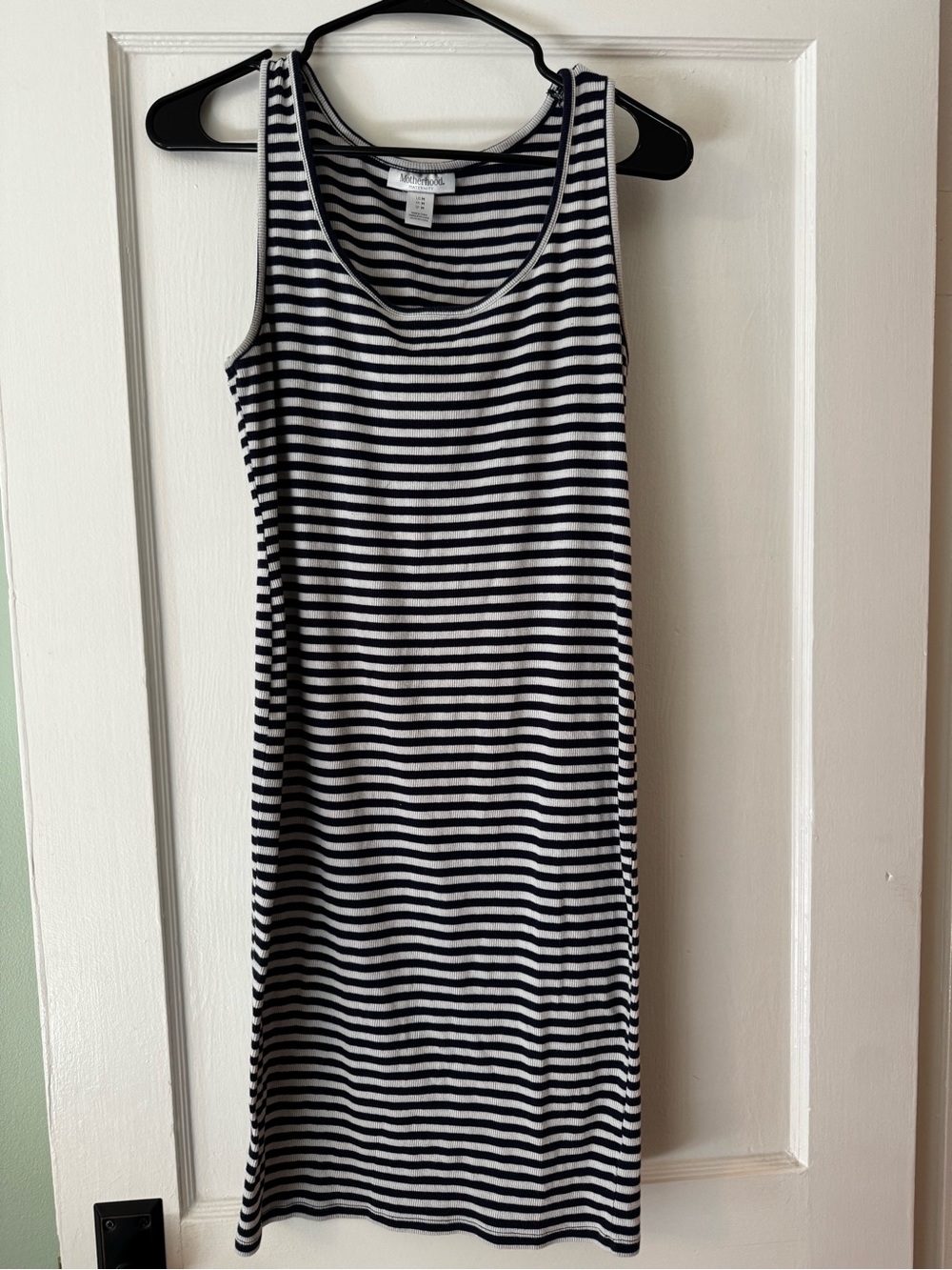 Maternity Striped Navy and White Tank Dress